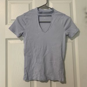 Hollister light blue shirt sleeve cut out top